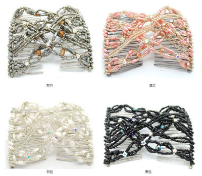 Factory direct Korean Pearl rhinestone plug variety magic hair comb hair clip comb hair hair accessories