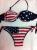Bikini foreign trade new American flag printing twist cup women's two-piece swimsuit polyamide fiber quality manufacturers direct sales