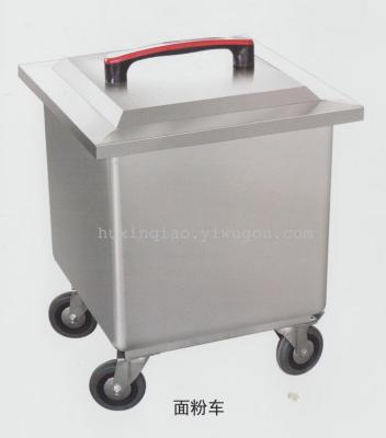 Stainless Steels Storage Cart for Flour, Rice, Grains, with Four Swivel Wheels, for Commercial Use