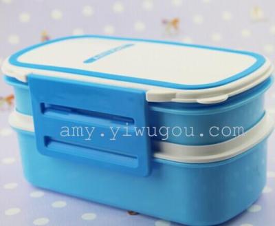 Microwave-sealed double lunch 1400ml lunch Bento boxes spill-proof fashion student lunch box