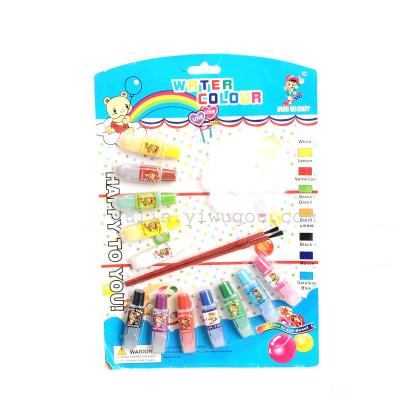 12 color watercolor paint 2 pen color palette water powder acrylic pigment