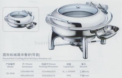 Round Flip Buffet Chafing Dish with Clear Glass Lid, Food Catering Warmer, Restaurant Hotel Supplies; Commercial Use; YD-F018 