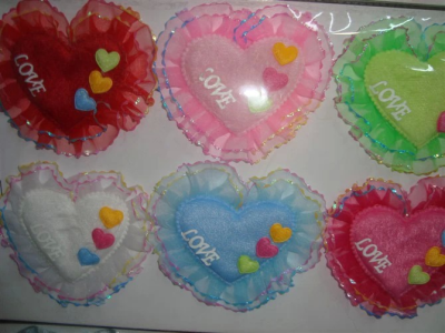 Craft accessories hand-finished flower lace hearts shorn fleece material