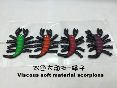 Bi-color large animal Scorpion tricky viscous soft plastic toys toy