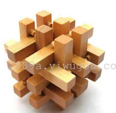Eighteen wooden blocks Luo Hanzhu dismounting toys Kong Mingsuo puzzle