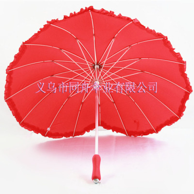 New creative heart-shaped umbrella loving married couple umbrella red umbrella bridal umbrellas