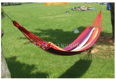 Outdoor canvas hammock Yoga single stripe thickened air camping hammock hammock casual parachute cloth