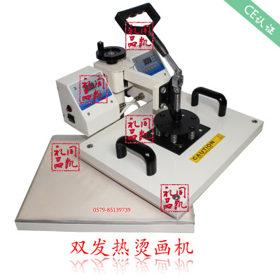 CE proved TONGKAI TK-MC22 new listing dual heating hot stamping machine for T-shirt, pillow, mouse pad, puzzle, porcelain, metal plate etc.