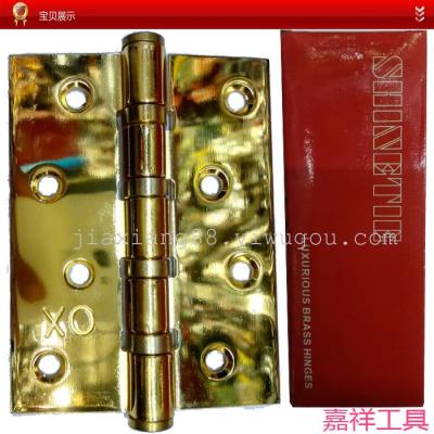Hinge gold plated red bronze/antique copper/gold-plated iron-bearing hinge 4 inch 2.0