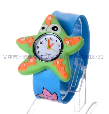 Children cartoon watch  printing belt papa watch wholesale