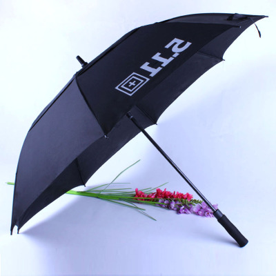 Double-Layer plus-Sized Double Three-Person Black Umbrella High-Quality Windproof Two-Layer Umbrella High-End Business Umbrella Men