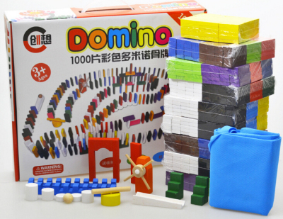 Gift box contains 1000 pieces of 12 color children's wooden standard organ dominoes competition toys