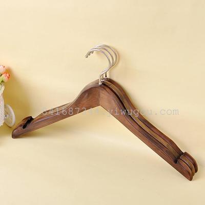 Factory direct C30 antique solid wood top grade hangers vintage hangers wood wooden hangers