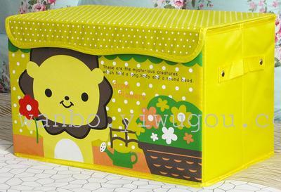 Box with printed card storage box chest Toy storage box with lid fold