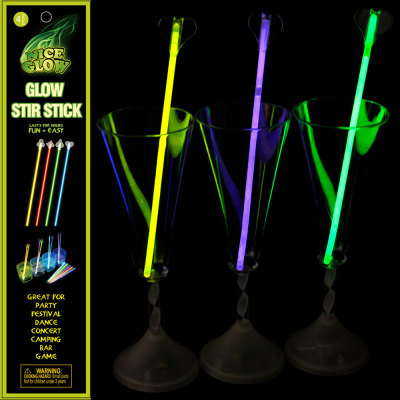  glow stirrers 4 pcs  glow sticks fluorescent swizzle sticks glow swizzle stick light stick swizzle stick bar supplies