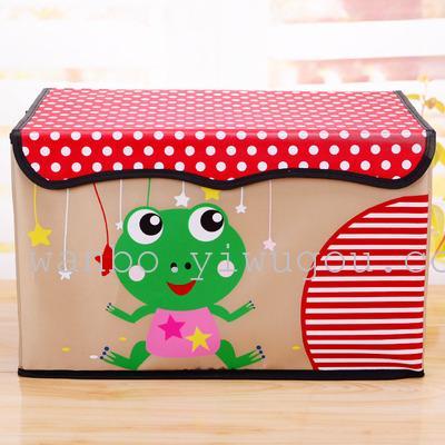Box with printed card storage box chest Toy storage box with lid fold
