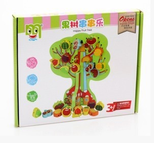 Fruit tree string string wooden toy Fruit string creative string string tree puzzle early education toys