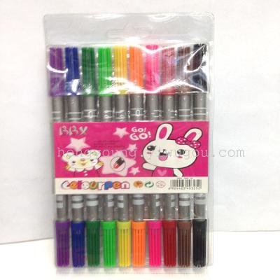 Dual decision-making brush painting pen colored pencils for children 6-10 color 12-color
