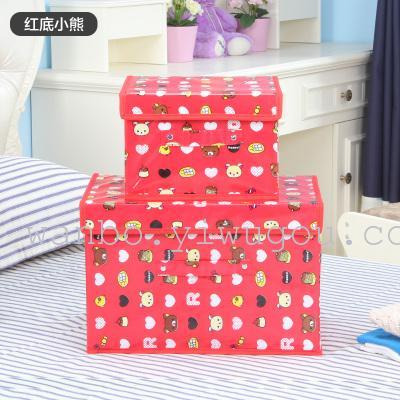 Two-piece non-woven storage box with buckle Binder coated waterproof storage box