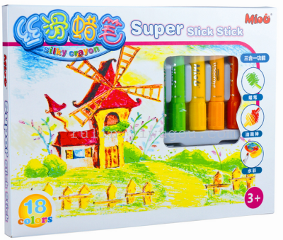Silky crayons burst water soluble crayons washable child painting US 18 color box