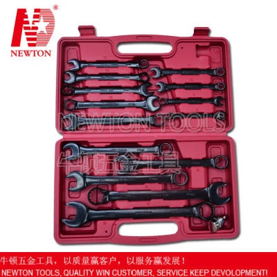 carbon steel material black finishing 15PCS set combination wrench set