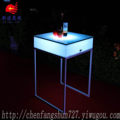 Creative fashion  colorful light round table Outdoor remote control LED small pretty waist bar table