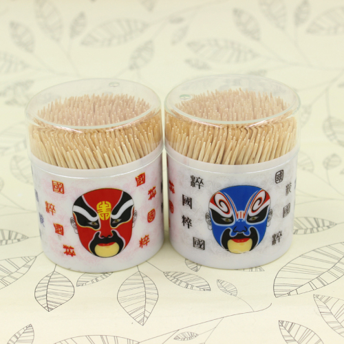 peking opera facial makeup cylinder disposable bamboo toothpick double-headed fine toothpick household toothpick