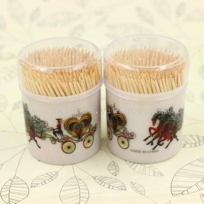 Not to hurt the gums disposable bamboo toothpick holder with special hotel restaurant