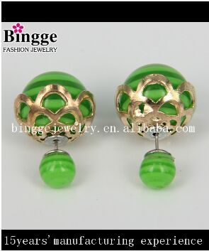 Colour acrylic ball Stud exaggerated earrings