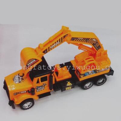 Inertia green plastic bags of toys for children educational toy excavator Rotary engineering vehicle