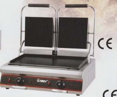 Countertop Electric Griddle Grill Panini Double-Sided Press & Compact; Two Appliances in One; CE/ET-YP-2A2