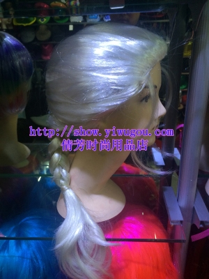 White Cinderella sister big braids wig COSPLAY wig custom animation wig