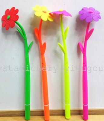 Flower pen Korean creative gel grass soft silicone gel pen factory outlet