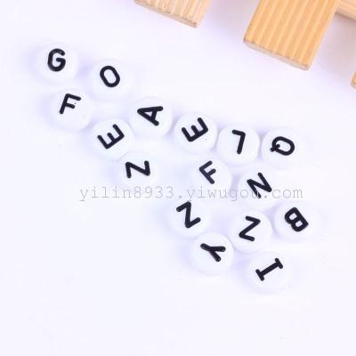 6 * 10 mm convex letters hot black word children 's toys DIY accessories