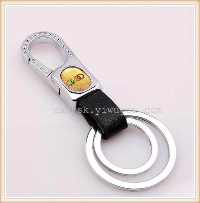 Guangdong leather key chain wholesale 911 black leather car logo key ring