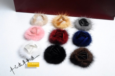 [fengfan fur] mink hair and leather 9 spot small mix, mink hair accessories.