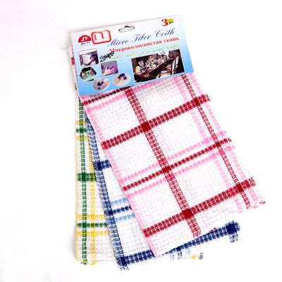 "Gang fight" creative Yiwu wholesale cleaning supplies factory direct Plaid cloth kitchen dish cloth