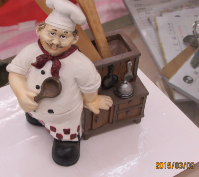 Home Furnishing resin ornaments chef character series of resin crafts chef with writing board
