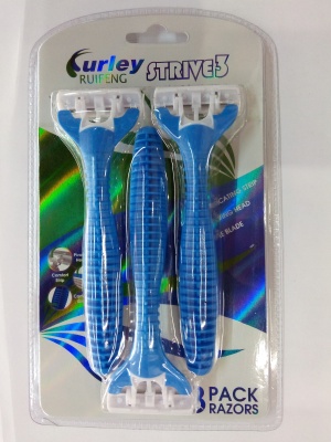 Curley strive3 - layer stainless steel blade shaver (3 pieces)