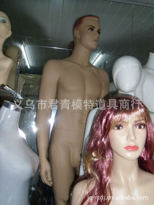 Colour standing male mannequin, green glass fiber material, send floor mats