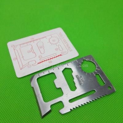 Supply multi-functional camping card Mini Card life card army knife tool stainless steel