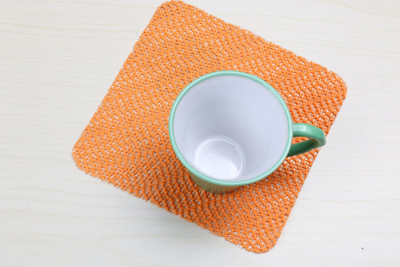 PVC non-slip mat plain color square cup mat