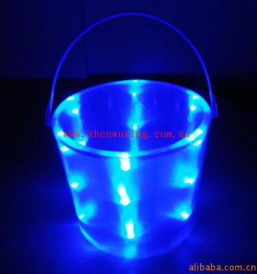 ZD Factory Direct Sales Flash Bucket Glowing Bucket round Barrel Halloween Gift Children's Toy Ice Bucket