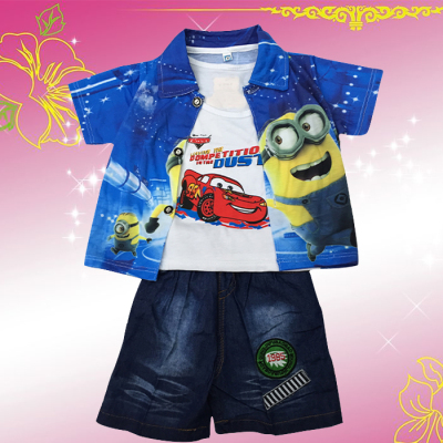 Yiwu buying new jeans spring/summer children despicable me print vest set of three