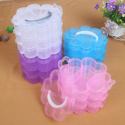 Spring 2015 new flower-shaped plum three-layer plastic storage box creative household products