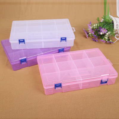 Transparent large double button can be 10 the opened to receive box small ornaments receive finishing box parts box makeup box