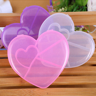 Creative new 5 transparent plastic love box convenient medicine box jewelry box jewelry box