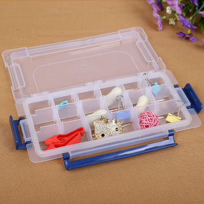 3 buckle 18 transparent small jewelry accessories accessories storage box storage box plastic wholesale