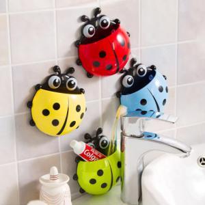 Creative Ladybug Toothbrush Holder Toothpaste Holder Combination Set Strong Suction Cup Toothbrush Toothpaste Rack