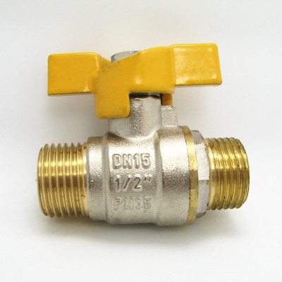 Ball valve with butterfly handle double male 1/2 3/4 1" 